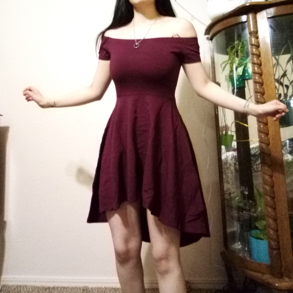 Windsor Off The Shoulder Hi Lo Dress